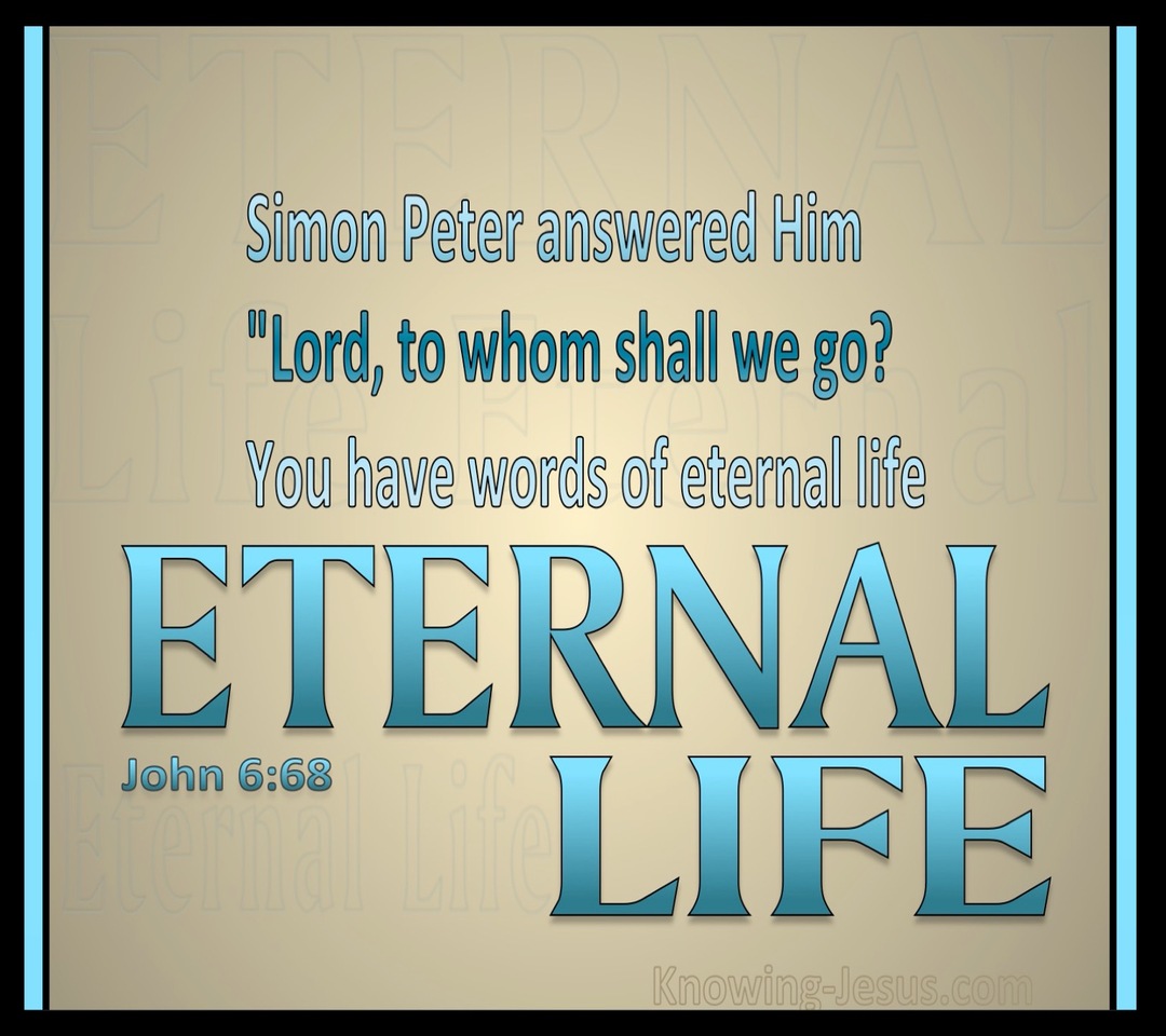 John 6:68 You Have The Words Of Eternal Life (blue)